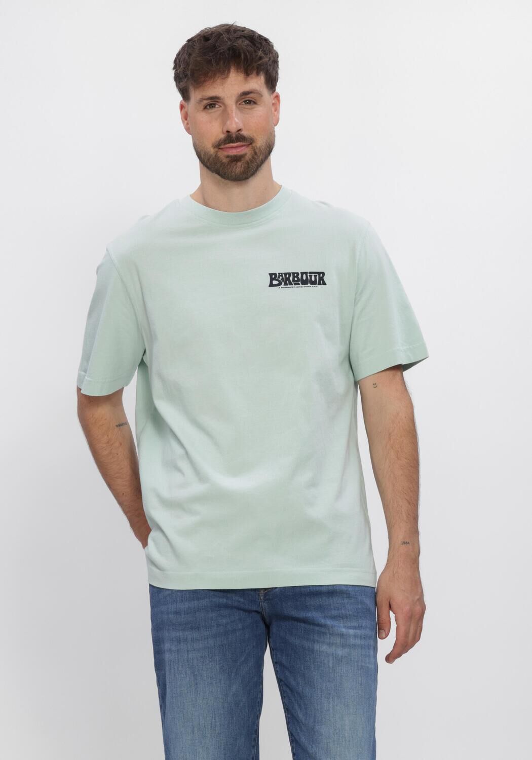 Hellblau BARBOUR T-shirt FROME RELAXED GRAPHIC - large