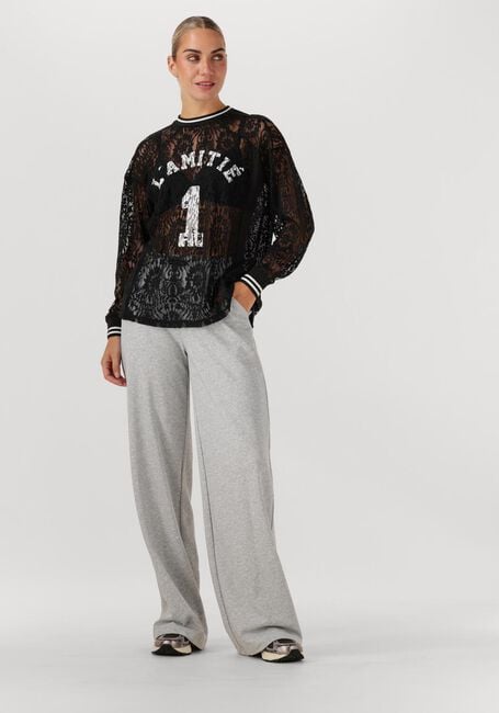 Schwarze HAUTE L'AMITIÉ Top LACE LS FOOTBALL BLOUSE - large