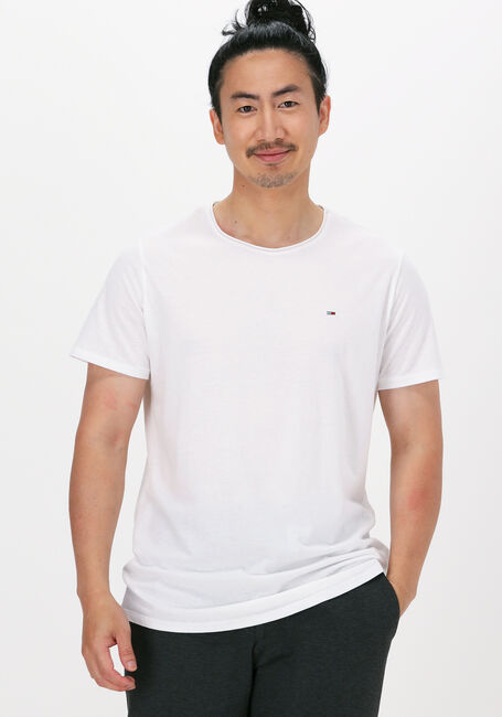 Weiße TOMMY JEANS T-shirt TJM SLIM JASPE C NECK - large