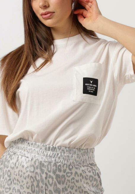 Weiße ALIX THE LABEL T-shirt LADIES KNITTED LABEL T-SHIRT - large
