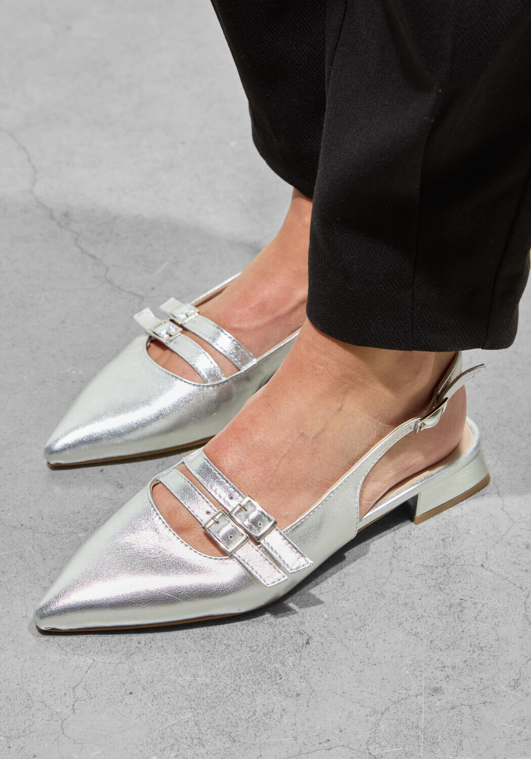 Silberne STEFANO LAURAN Slingbacks MARIANNA - medium