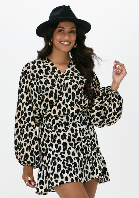 Braune REFINED DEPARTMENT Blusen FLOWY LEOPARD BLOUSE IRIS - large