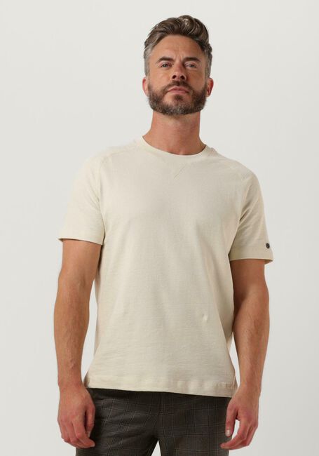 Beige CAST IRON T-shirt R-NECK REGULAR FIT COTTON BOUCLE - large