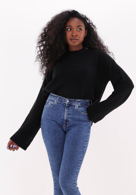 Schwarze CALVIN KLEIN Pullover FLUFFY WIDE OPEN SLEEVES SWEATER - large