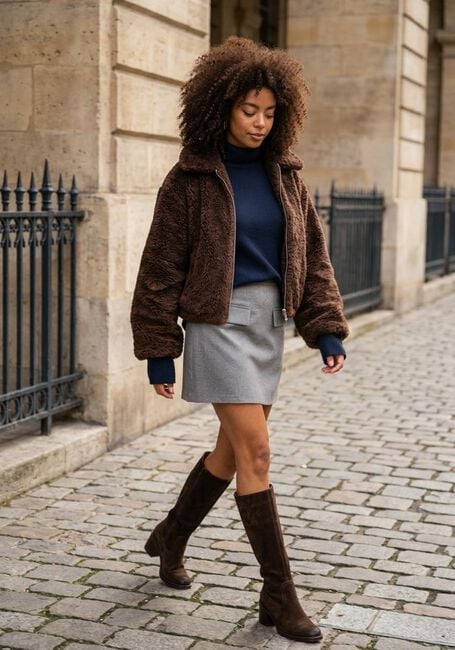 Braune NOTRE-V Teddy-Jacke NV-GEMMA - large