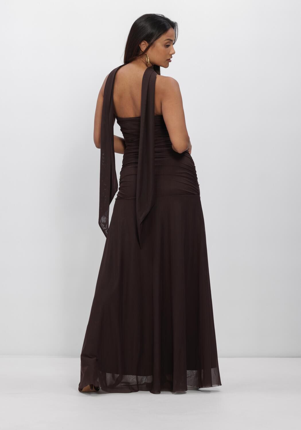 Braune NEO NOIR Maxikleid MISI MESH DRESS - large