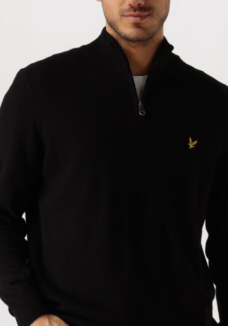 Schwarze LYLE & SCOTT Pullover COTTON MERINO QUARTER ZIP JUMPER - large