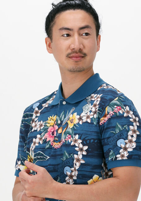 Blaue SCOTCH & SODA Casual-Oberhemd PRINTED PIQUE POLO IN ORGANIC COTTON - large