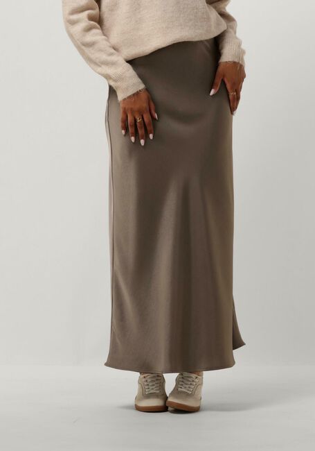 Taupe NEO NOIR Maxirock VICKY HEAVY SATEEN SKIRT - large