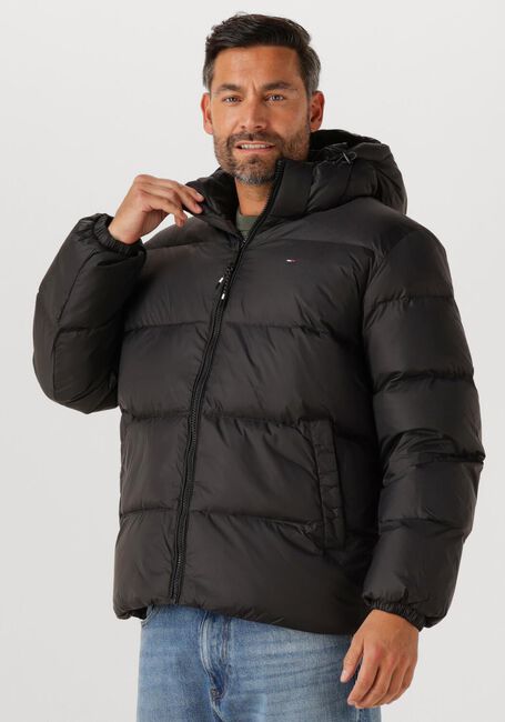 Schwarze TOMMY JEANS Wattierte Jack TJM ESSENTIAL DOWN JACKET - large