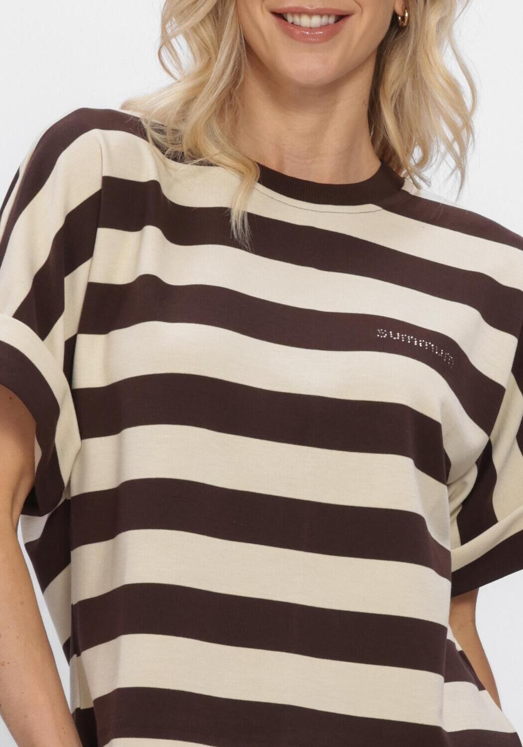 Braune SUMMUM Tops & T-shirts TOP BIG STRIPE HEAVY JERSEY - large