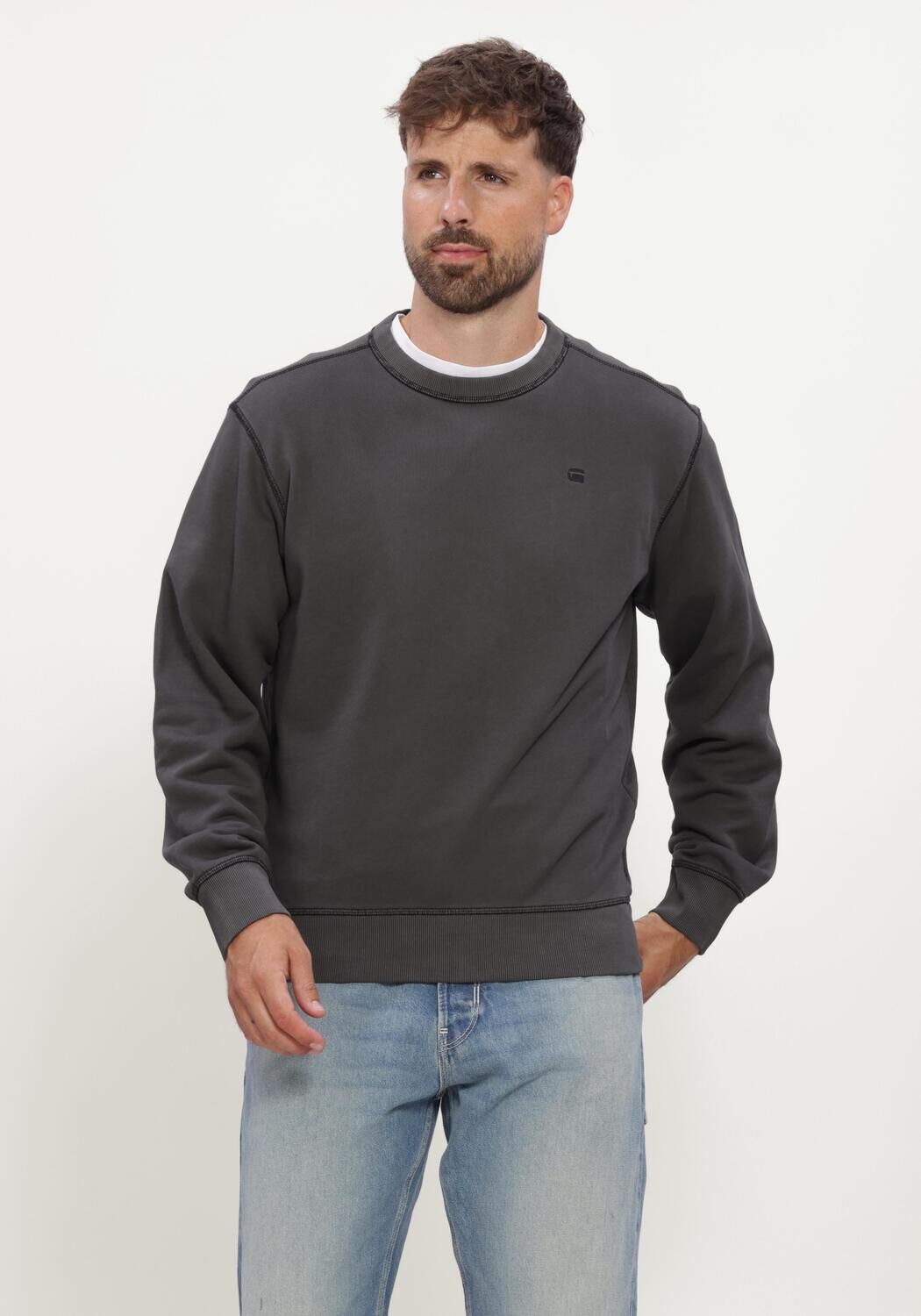 Dunkelgrau G-STAR RAW Sweatshirt UNIT WASHED R SW L\S - large