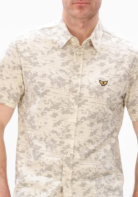 Beige PME LEGEND Casual-Oberhemd SKYNIGHT S/S AOP DESERT FLOWER ON CTN JERSEY PIQUE - large