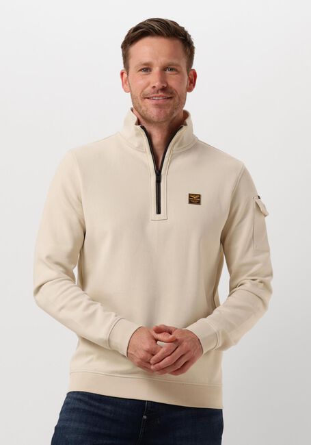 Beige PME LEGEND Pullover HALF ZIP COLLAR INTERLOCK JERSEY - large