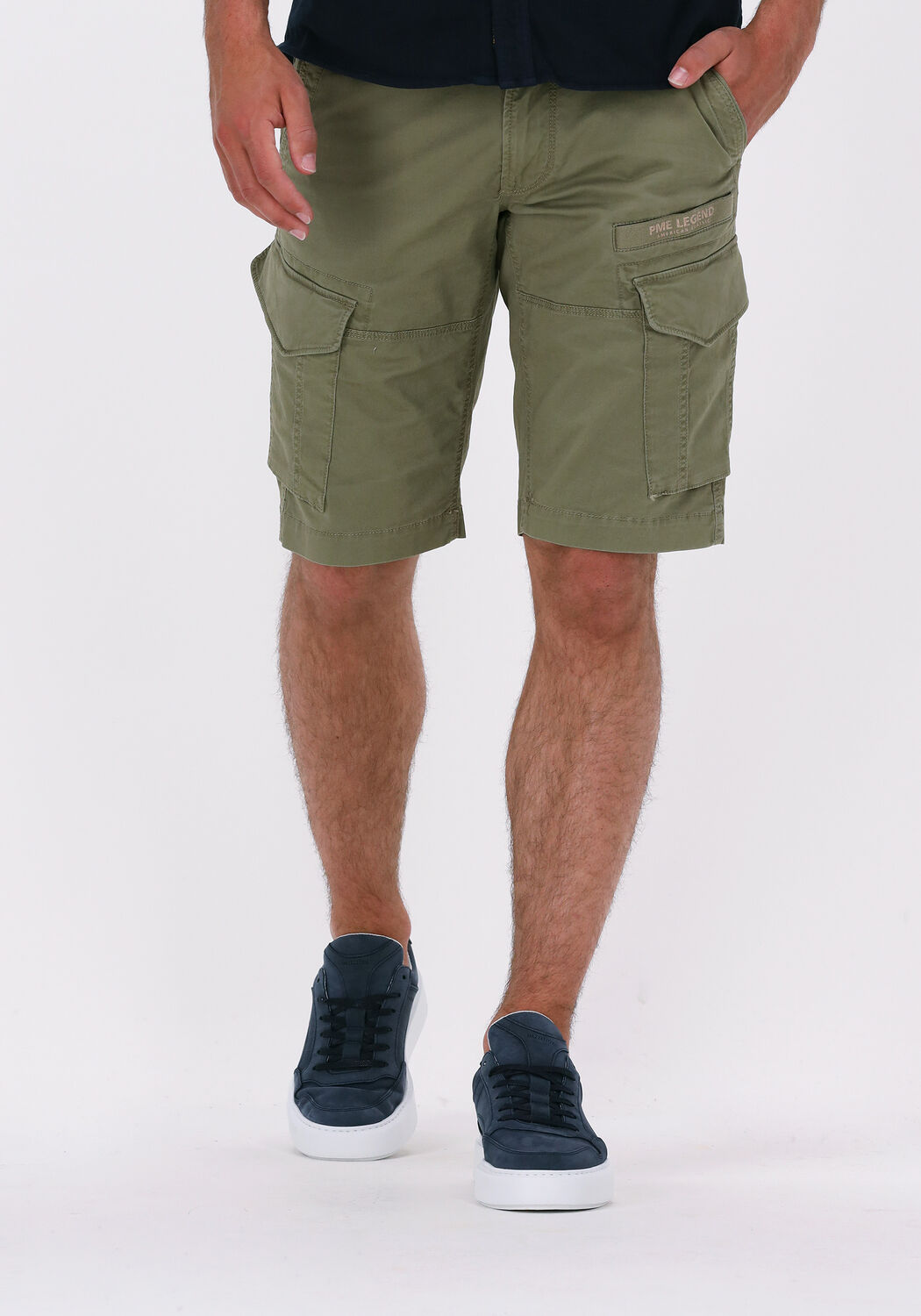 Grüne PME LEGEND Kurze Hose NORDROP CARGO SHORTS STRETCH TWILL | Omoda