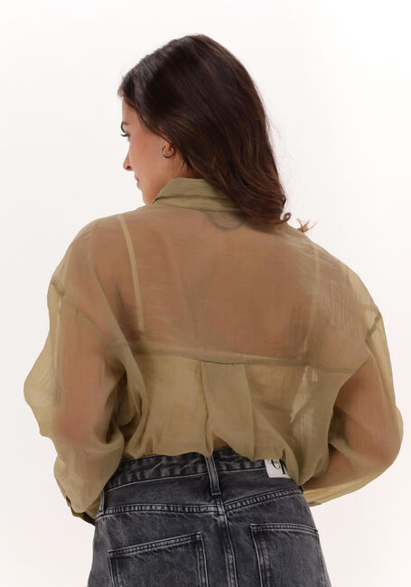 Grüne CALVIN KLEIN Blusen SHEER CHIFFON SHIRT - large