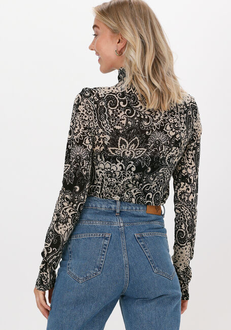 Schwarze SUMMUM Top MOCKNECK TOP GRAPHIC PAISLEY O - large