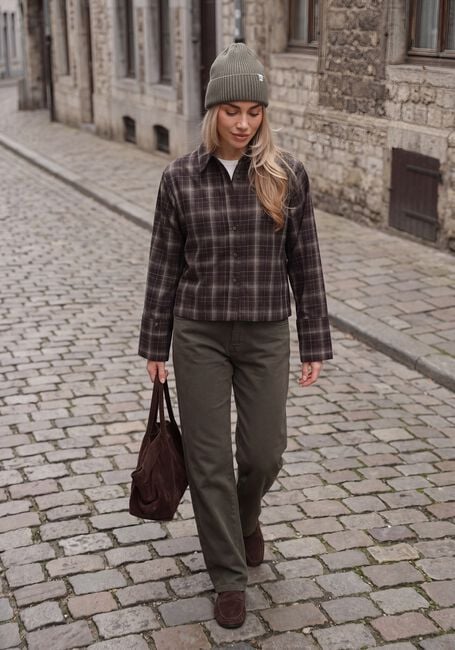 Braune NEO NOIR Blusen JAYLIN FLANNEL CHECK SHIRT - large