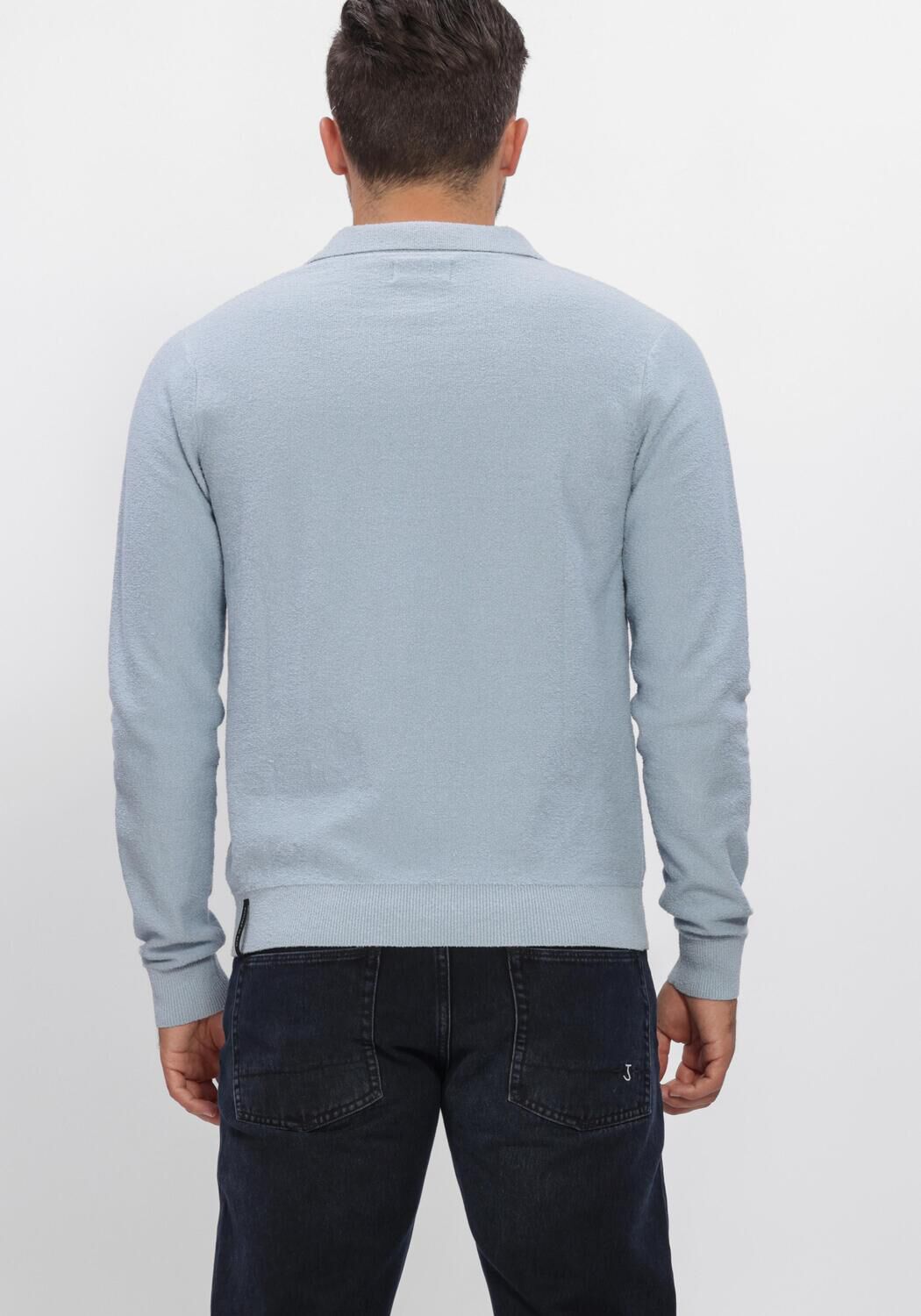 Hellblau BUTCHER OF BLUE Polo-Shirt Boucle Knit Polo LS - large