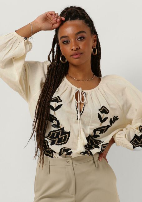 Nicht-gerade weiss SUMMUM Blusen TOP LINNEN HEAVY EMBROIDERY - large
