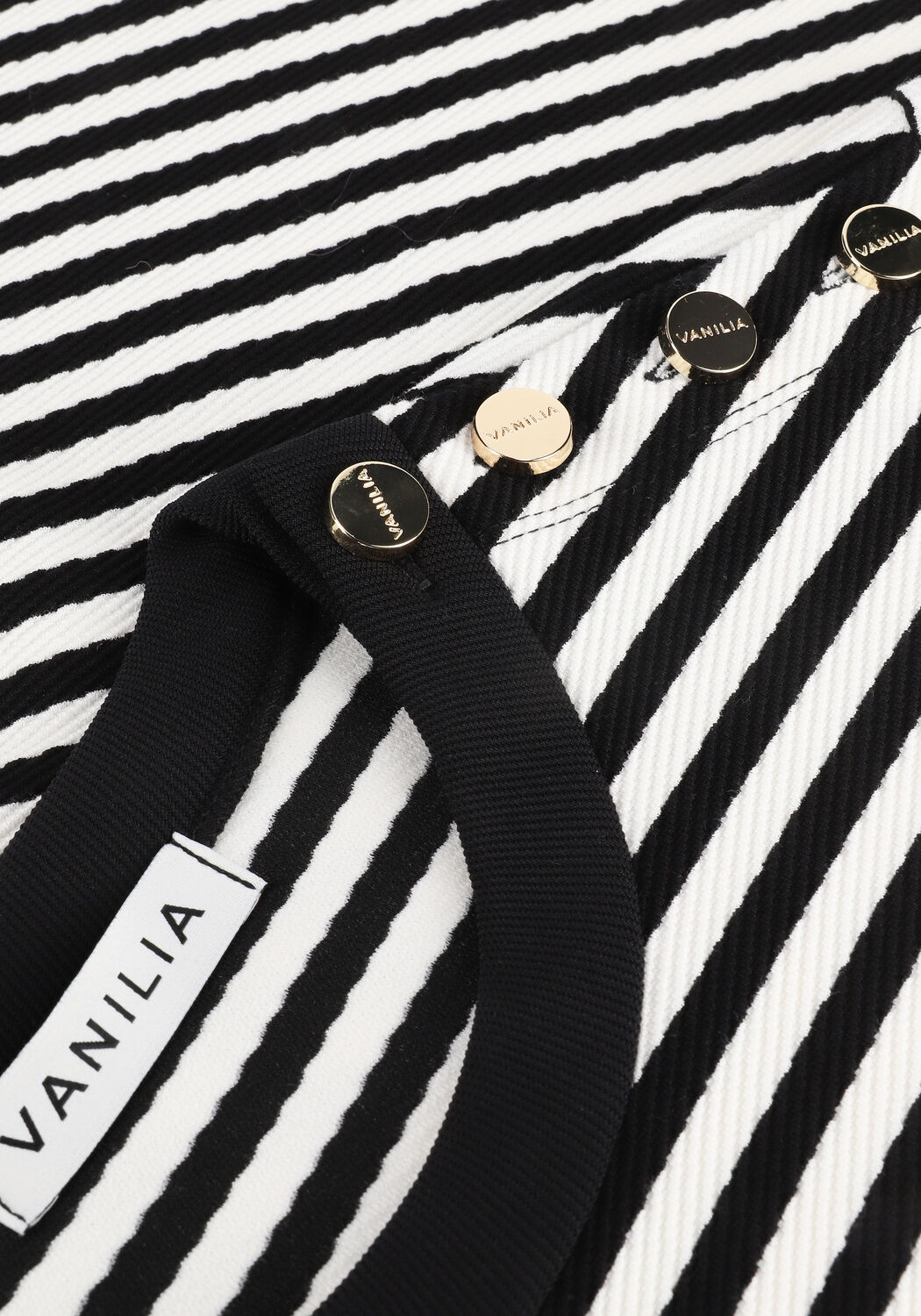 Schwarze VANILIA T-shirt STRIPED SHORT SLEEVE TRICO - large