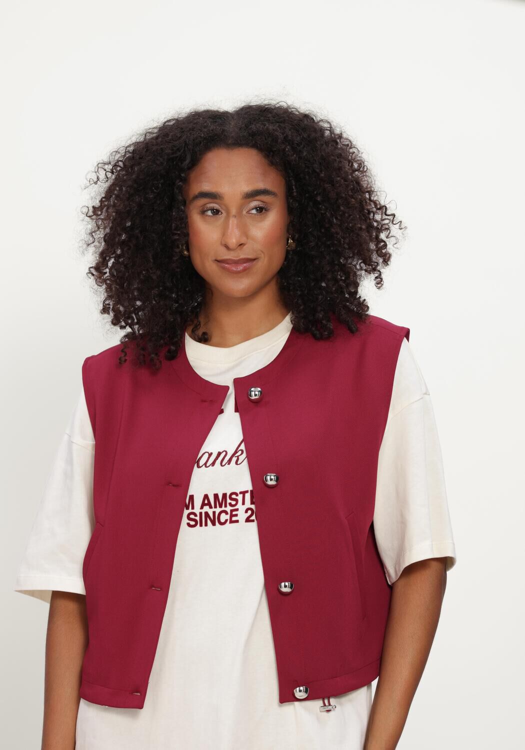 Bordeaux POM AMSTERDAM Gilet GAYA BURGUNDY RED - large
