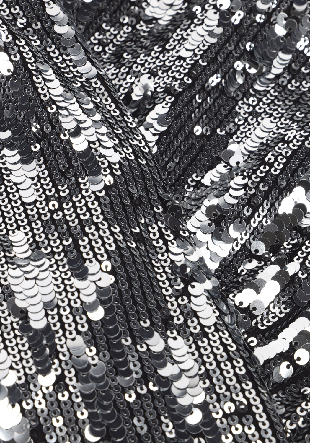 Silberne SELECTED WOMEN Minikleid SLFARI-COLYN LS SHORT SEQUINS - large