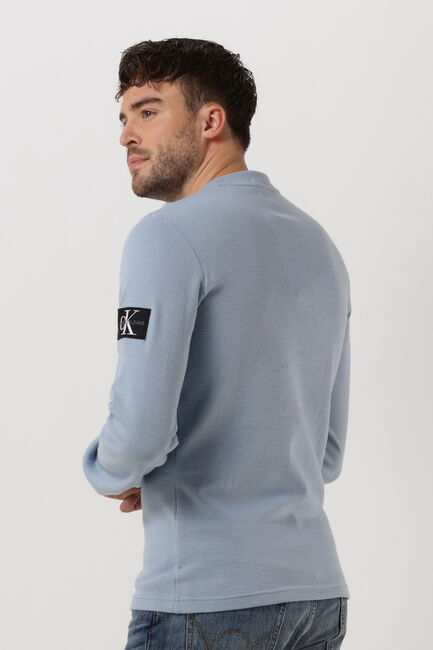 Blaue CALVIN KLEIN Sweatshirt MONOLOGO BADGE WAFFLE LS TEE - large