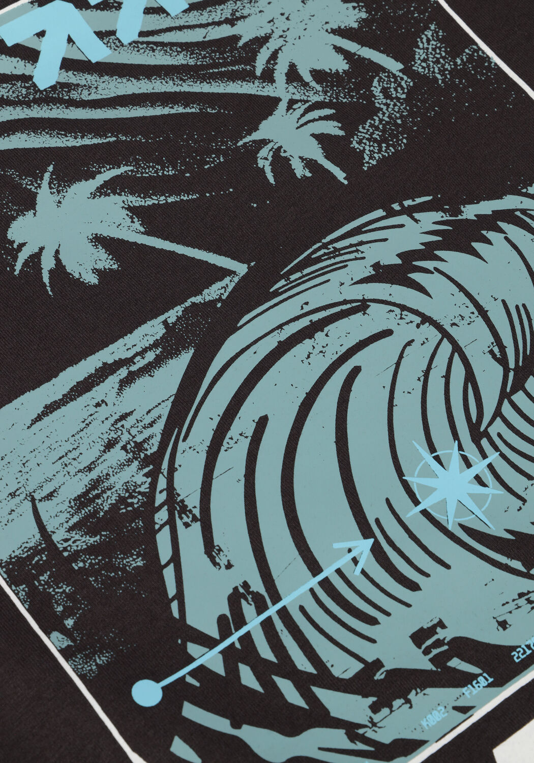 Graue INDIAN BLUE JEANS T-shirt T-SHIRT BACKPRINT WAVE - large