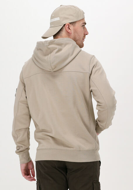 Beige CALVIN KLEIN Sweatshirt MONOGRAM SLEEVE BADGE HOODIE - large