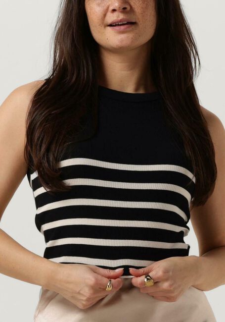 Schwarze PENN & INK Top SINGLET STRIPE - large