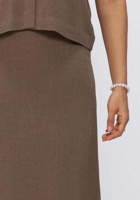 Braune SELECTED WOMEN Maxirock SLFVIVA HW ANKLE LINEN BLEND SKIRT - large