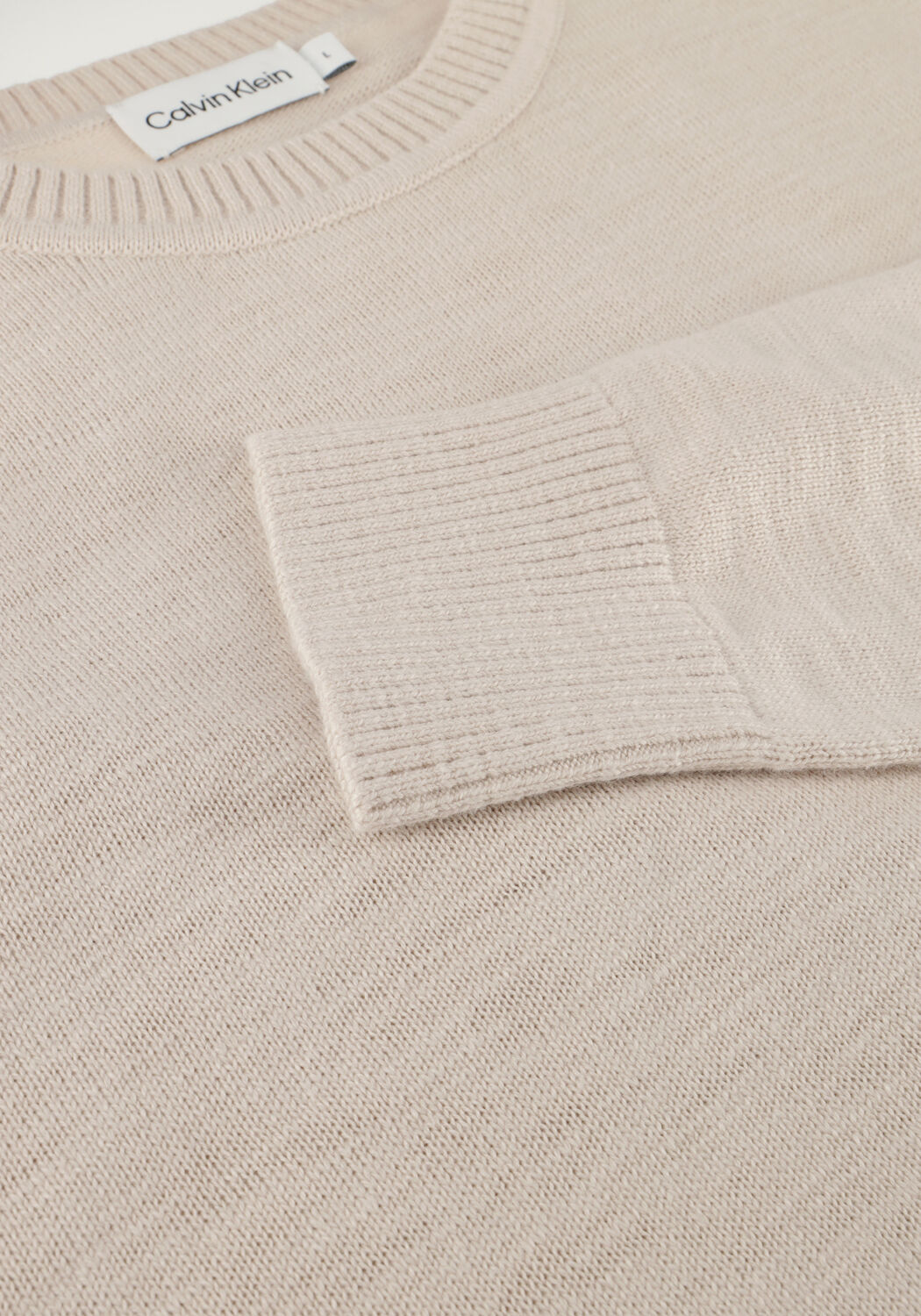 Beige CALVIN KLEIN Pullover SLUB TEXTURE SWEATER - large
