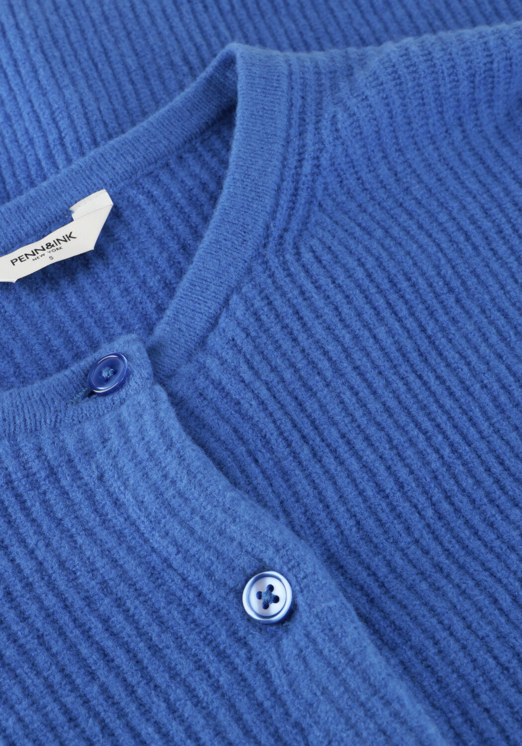 Blaue PENN & INK Strickjacke CARDIGAN W25B345 - large