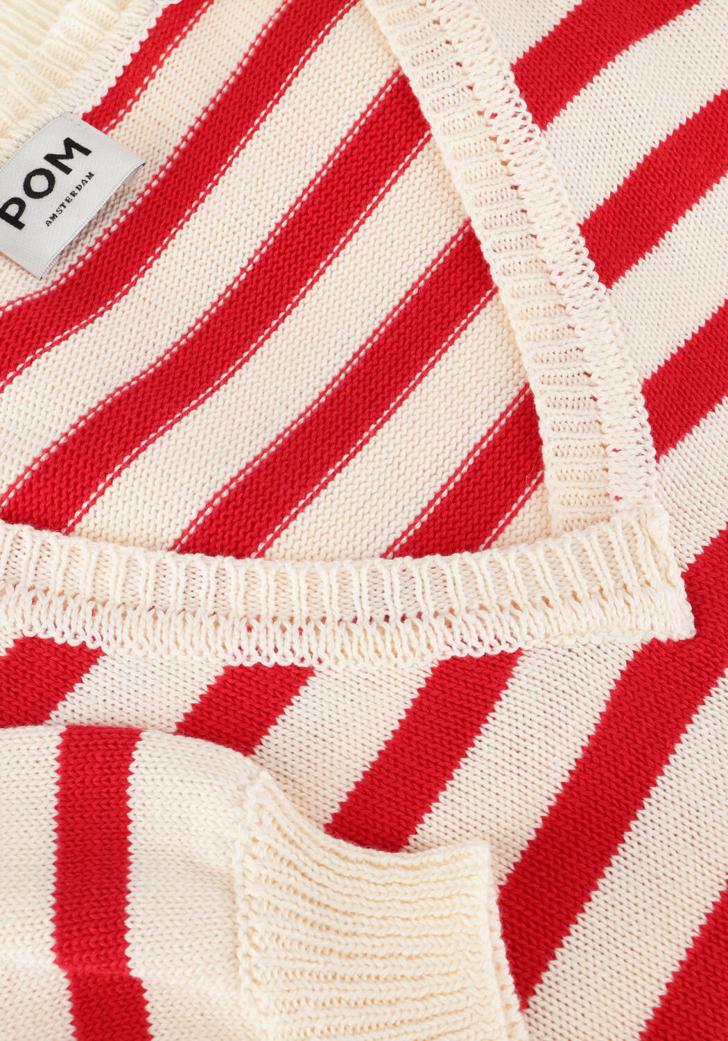 Rote POM AMSTERDAM Pullover STRIPED SCARLET - large
