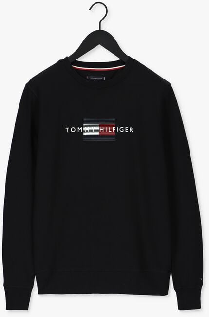 Schwarze TOMMY HILFIGER Sweatshirt LINES HILFIGER CREWNECK - large
