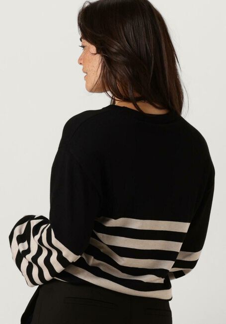 Schwarze MINUS Pullover PERLA STRIPED KNIT PULLOVER - large