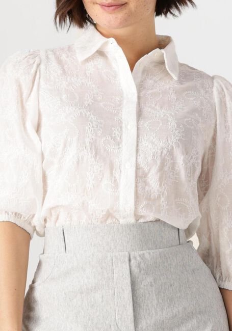Weiße JANSEN AMSTERDAM Blusen OUMA BLOUSE WFE 722 3/4 PUFFED SLEEVE - large