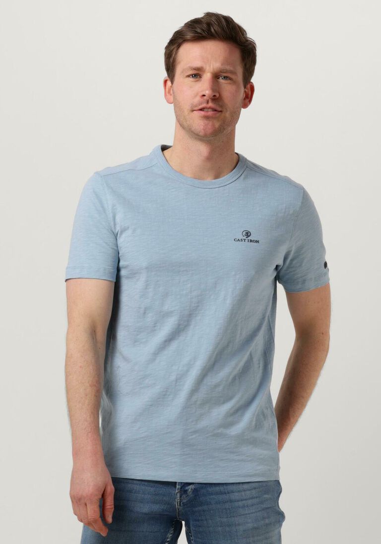 hellblau cast iron t-shirt short sleeve r-neck cotton slub