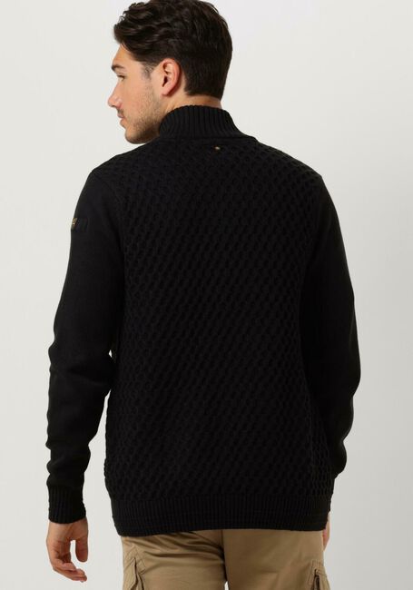 Schwarze PME LEGEND Strickjacke ZIP JACKET COTTON STRUCTURE MIX - large