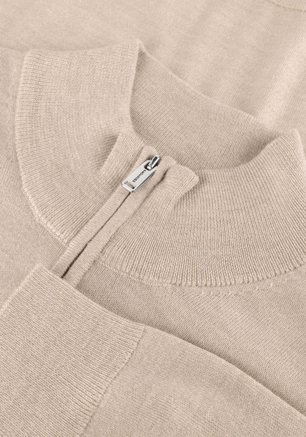 Sand PROFUOMO Pullover PULLOVER HALF ZIP MERINO - large
