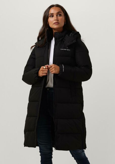 Schwarze CALVIN KLEIN Wattierte Jack MONOLOGO NON DOWN LONG PUFFER - large