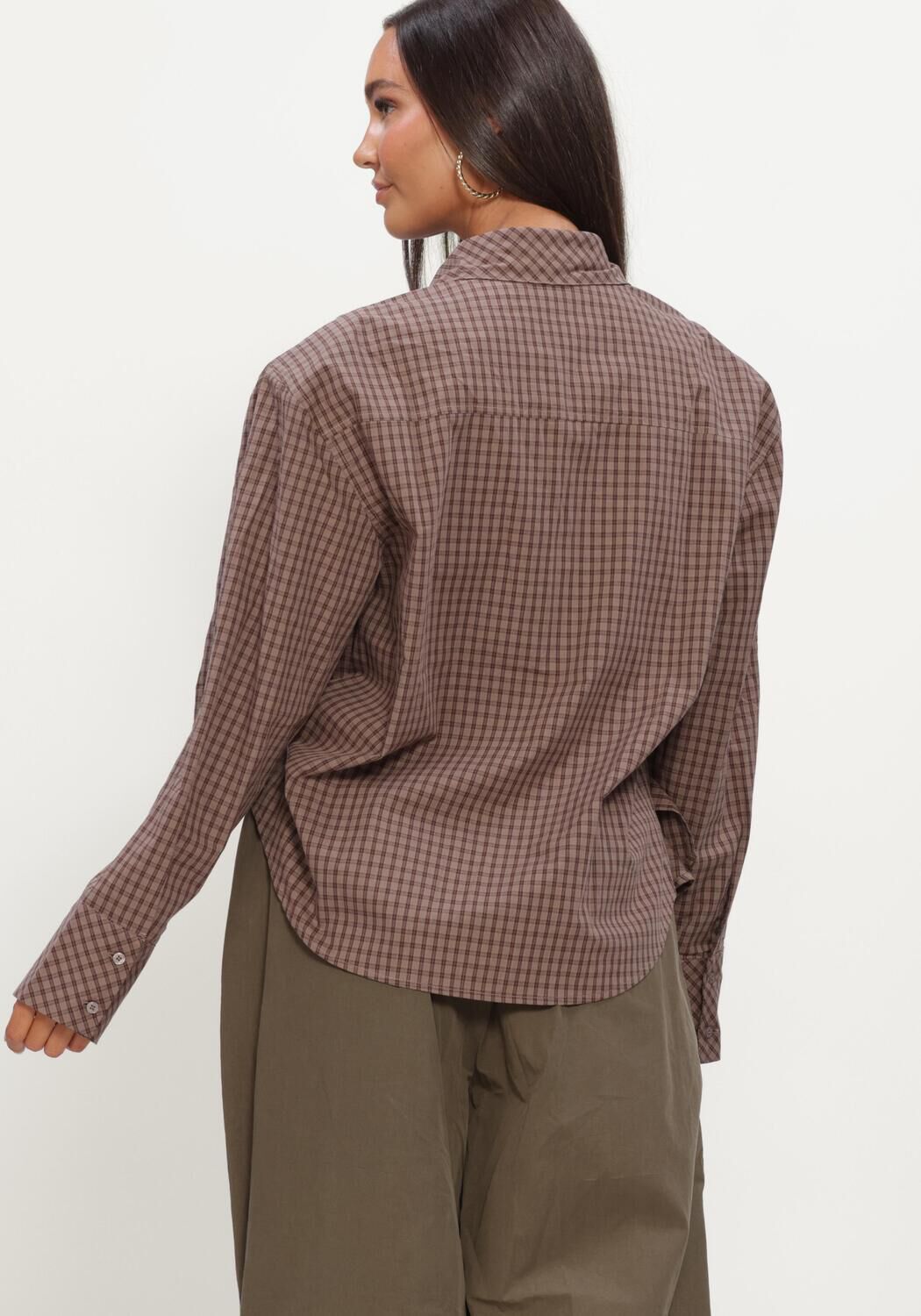 Braune NOTRE-V Blusen NV-ISABE MINI CHECK - large