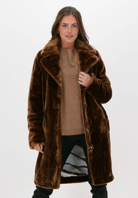 Braune GIACOMO THE JACKET Fake-Fur-Jack 13 LT FUR LONG - large