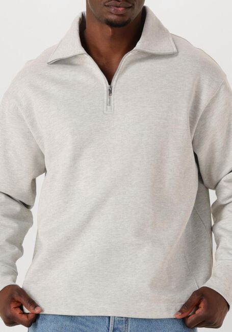 Hellgrau SELECTED MEN Sweatshirt SLHRELAXARON LS HALF ZIP SWEAT - large