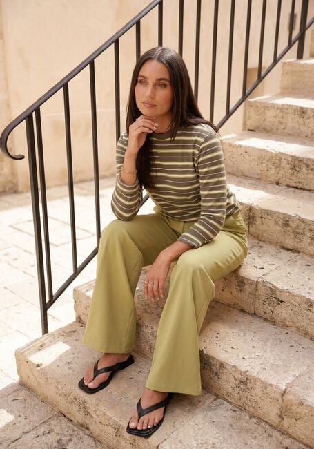 Khaki ENVII T-shirt NKULLA LS STRIPE 5310 - large