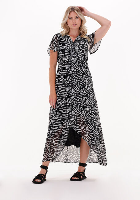 Schwarze COLOURFUL REBEL Maxikleid FELIN ZEBRA MAXI WRAP DRESS - large