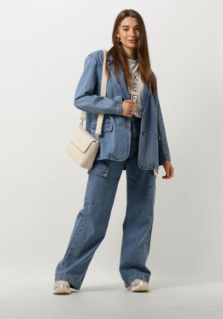 Blaue ALIX THE LABEL Straight leg jeans LADIES WOVEN DENIM CARGO PANTS - large