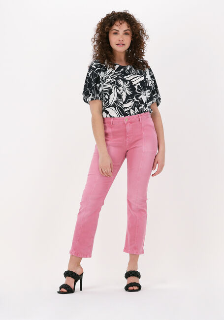 Schwarze SUMMUM Top TOP SHORT SLEEVES TWO TONE FLO - large