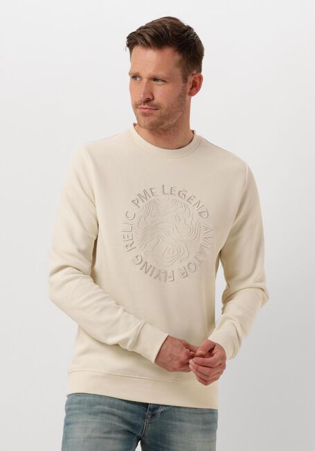 Beige PME LEGEND Pullover CREWNECK WAFFLE JERSEY - large